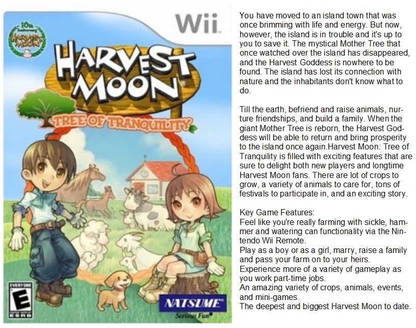 harvest moon tree of tranquility cheats for money wii